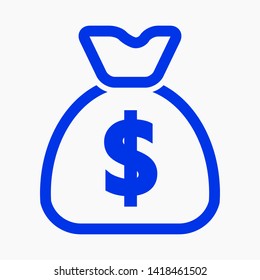 Original money bag icon. Vector icon.