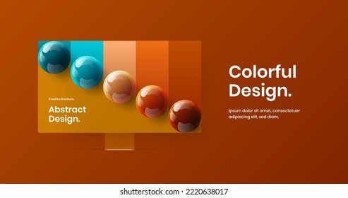 Original monitor mockup banner concept. Isolated website screen design vector layout.