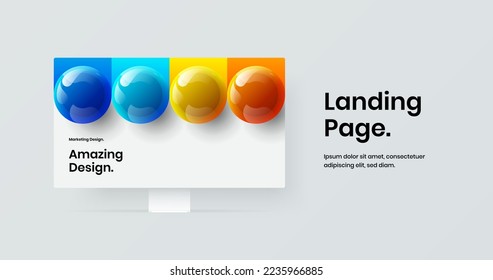 Original monitor mockup web banner layout. Amazing site vector design illustration.
