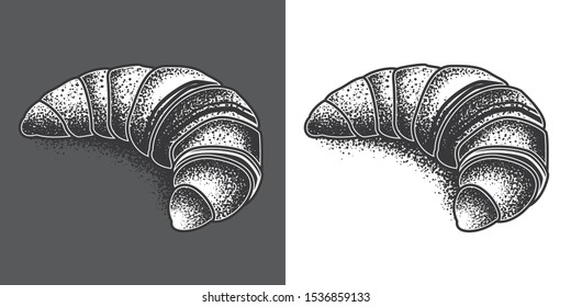 Original monochrome vector illustration of croissants.