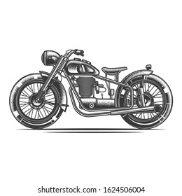 Vintage Custom Motorcicle Graphic Poster Illustration Stock Vector ...