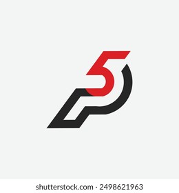 Letra original 5p del diseño del logotipo del monograma