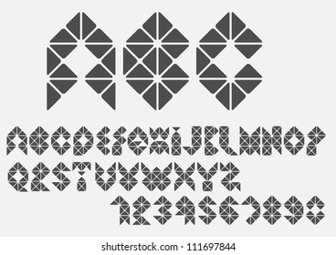 Original mosaic Alphabet. Vector eps10