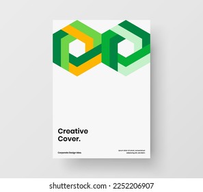 Original mosaic hexagons front page illustration. Clean postcard A4 vector design concept.