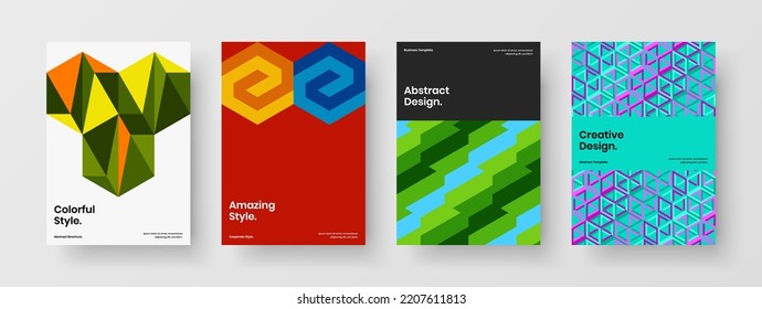 Composición de la ilustración de la presentación de hexágonos de mosaico original. Nueva colección de concepto de vector de diseño de portada corporativa.