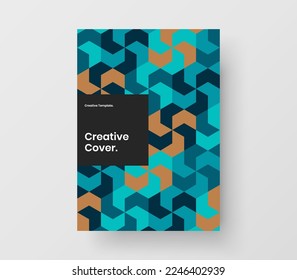 Original mosaic pattern banner template. Isolated company cover A4 design vector concept.