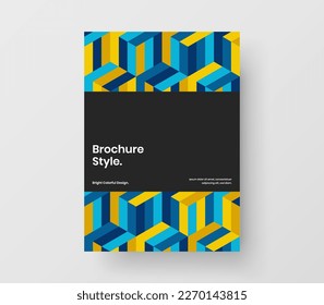 Concepto original de portada corporativa de patrones de mosaico. Folleto de moda modelo de diseño de vector A4.