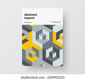 Original mosaic shapes company identity illustration. Creative poster design vector concept.