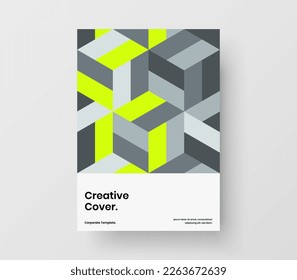 Original mosaic tiles brochure concept. Modern catalog cover design vector template.