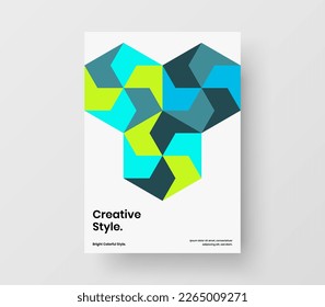 Original mosaic tiles front page layout. Amazing magazine cover A4 design vector illustration.