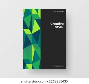 Original mosaic tiles leaflet layout. Bright pamphlet A4 vector design concept.