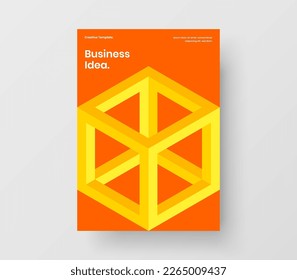 Original mosaic tiles pamphlet layout. Modern corporate brochure A4 design vector illustration.