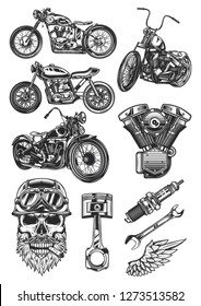 Original motorcycle set of high-quality vector illustrations.