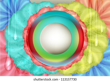 The original multi-colored banner, abstract background