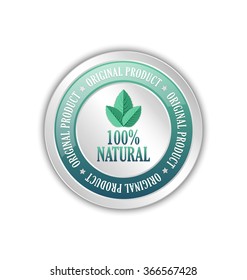 Original natural product badge or icon isolated on white background