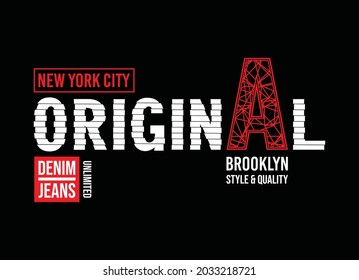 Original, new york city, brooklyn, typography graphic design, for t-shirt prints, vector illustration