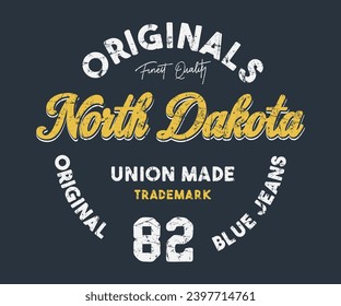 Original North Dakota typography design design vector, for T-shirt Hoodie 