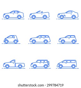 Original outline icons set in flat style