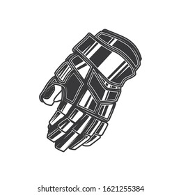 Original outline illustration. Vintage-style hockey gloves.
