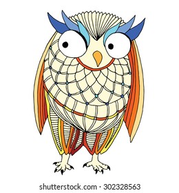 Original owl illustration - Good for T-shirt, bag or whatever print. Vector illustration