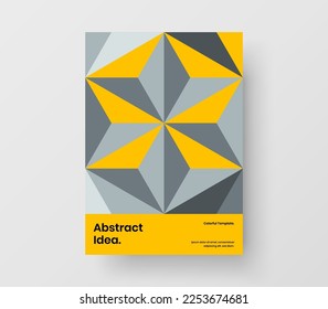 Original pamphlet design vector concept. Premium mosaic shapes company brochure template.