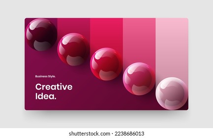 Original pamphlet design vector illustration. Bright realistic balls handbill layout.