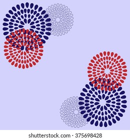 Original pattern with colorful circles on the blue background