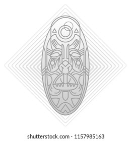 The original picture of ancient mask in vector format. Accurate and detailed curves.