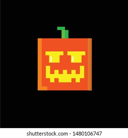 Original pixel halloween pumpkin for games and applications. 