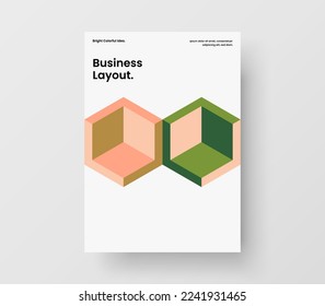 Original placard A4 design vector illustration. Trendy mosaic pattern annual report template.