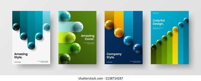 Colección de ilustración vectorial de diseño de carteles original. Composición única realista del concepto de póster de bolas.