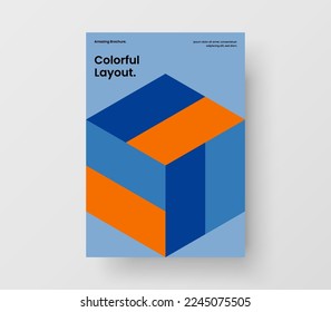 Original postcard design vector illustration. Unique geometric tiles annual report concept.