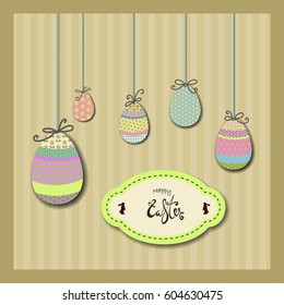 Original postcard for Easter congratulations. EPS 10.