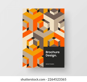 Plantilla de diseño de vector de postales original. Un mosaico simple da forma al concepto de página principal.