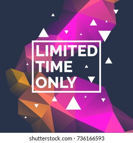 Original poster for discount. Abstract polygonal background. Low poly design. Vector illustration