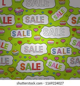 Original poster for discount. Vector illustration. Best sale banner. Seamless. Lettering. Bright abstract background with text.
