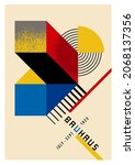 Original Poster Made in the Bauhaus Style. Vector EPS 10.
