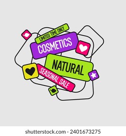 Original poster for natural products. Vector illustration in a flat style. Isolated images in a flat style.