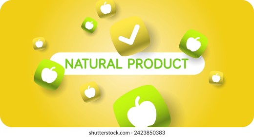 Original poster for natural products. Vector illustration in a flat style. Elements for design. Isolated images in a flat style. Vector graphics.