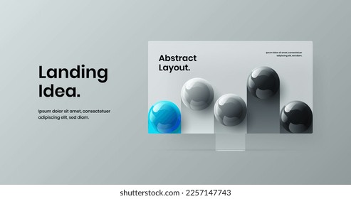 Original presentation design vector template. Creative desktop mockup landing page concept.