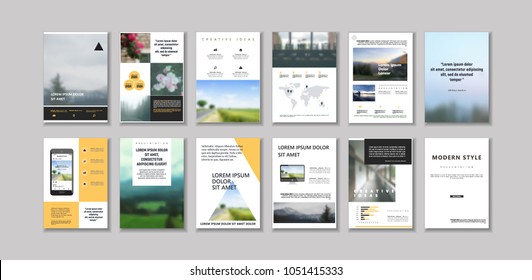 Original Presentation templates or corporate booklet. Easy Use in creative flyer and style info banner, trendy strategy mockup. Simple modern Slideshow or Startup. ppt.