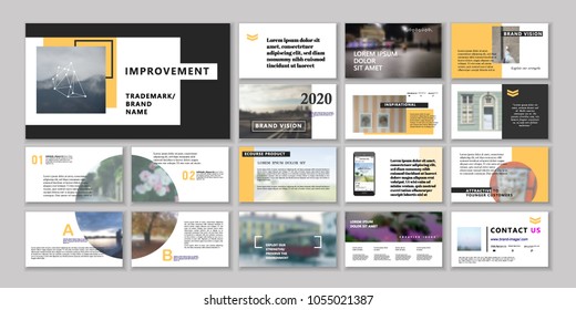 Original Presentation templates or corporate booklet. Easy Use in creative flyer and style info banner, trendy strategy mockup. Simple modern Slideshow or Startup. ppt.
