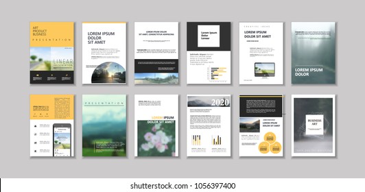 Original Presentation templates or corporate booklet. Easy Use in creative flyer and style info banner, trendy strategy mockup. Simple modern Slideshow or Startup. ppt.