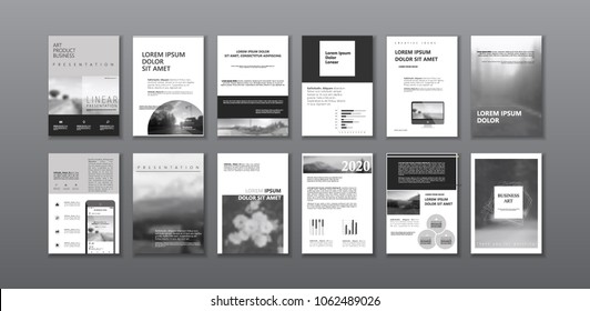 Original Presentation templates or corporate booklet. Easy Use in creative flyer and style info banner, trendy strategy mockup. Simple modern Slideshow or Startup. ppt.
