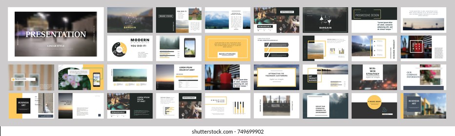 Original Presentation templates or corporate booklet.  Easy Use in creative flyer and style info banner, trendy strategy mockups.  Simple modern Slideshow or Startup. ppt. 