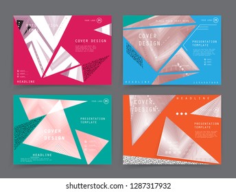 Original Presentation templates. Creative flyer and leaflet, presenting, banner, brochure covers. Horizontal a4 design