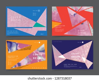 Original Presentation templates. Creative flyer and leaflet, presenting, banner, brochure covers. Horizontal a4 design