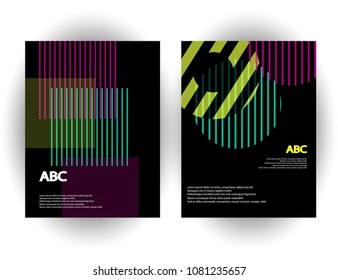 Original Presentation templates. Set of vector abstract posters with geometric gradient shapes. Vector Illustration