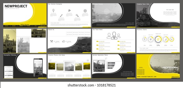 
Original presentation templates.Set of yellow, elements of infographics, white background. Flyer, postcard, corporate report, marketing, advertising, banner.Slide show, photo,slide for brochure,bookl