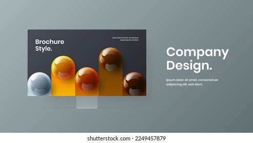 Original presentation vector design illustration. Simple computer monitor mockup landing page template.